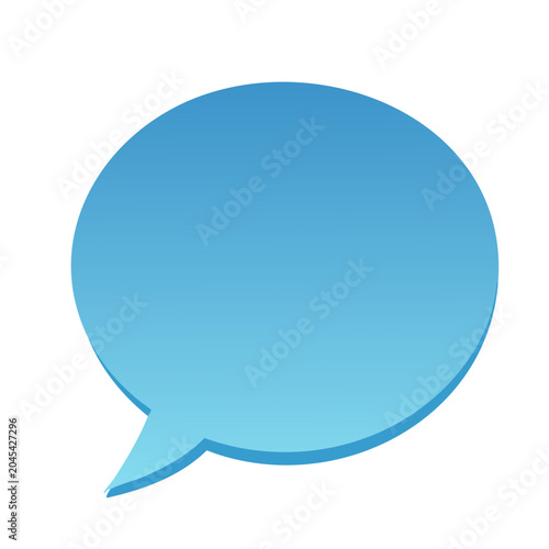Blue speech bubble icon on white background