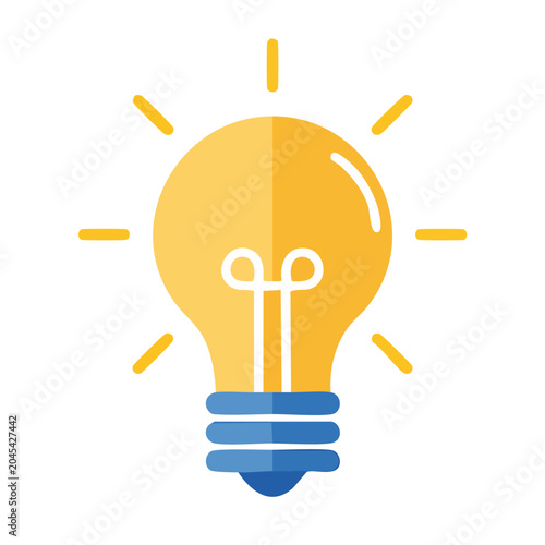 Flat design light bulb icon symbolizing an idea