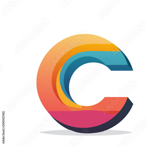 Modern 3D Letter C Logo Design