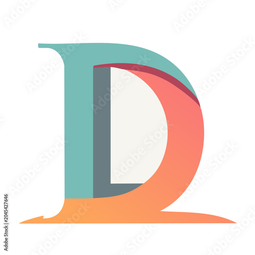 Stylized Letter D graphic icon