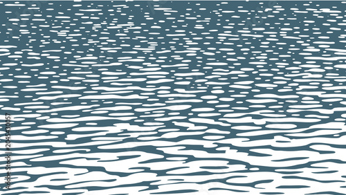 Fotografie Stylized Vector Water Ripples Background with Abstract Teal and White Wave Patte