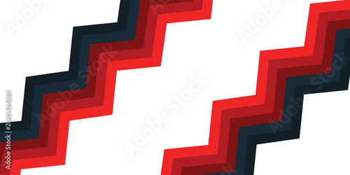 Foto Layered Red Black Zigzag Geometric Stripe Pattern.