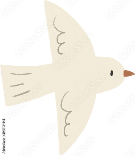 Schilderij op canvas Cream bird 크림색 새들
