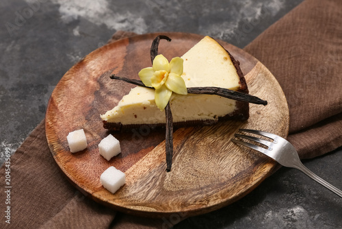 Wooden plate with piece of ...