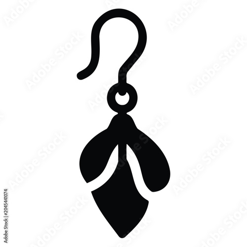 Canvastavla Floral shape earring dangle accessory isolated vector illustration on white background art