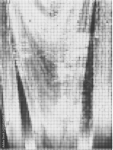 Geometric Halftone Dot Composition with Angular Shapes and Monochrome Pattern
