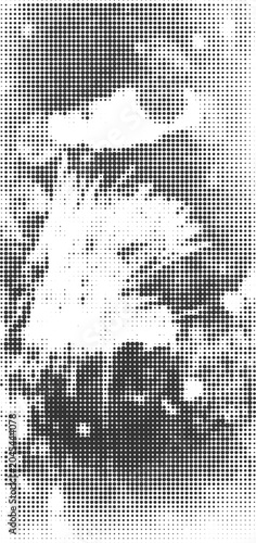 Abstract Halftone Dot Texture with Organic Shapes and Monochrome Gradient Pattern