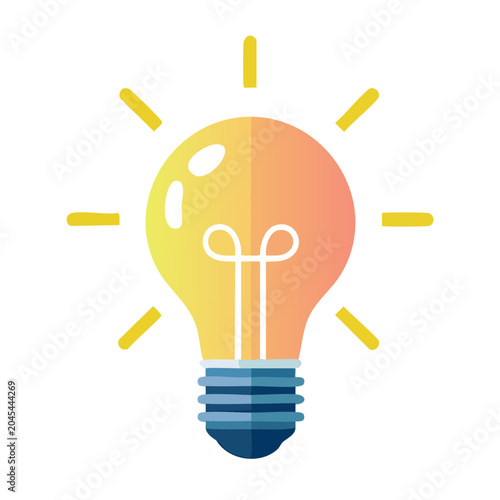 Flat design light bulb icon symbolizing an idea