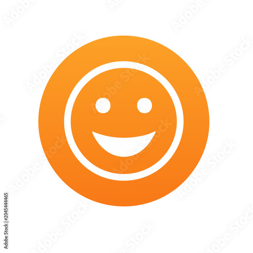 Orange smiley face icon with white outline