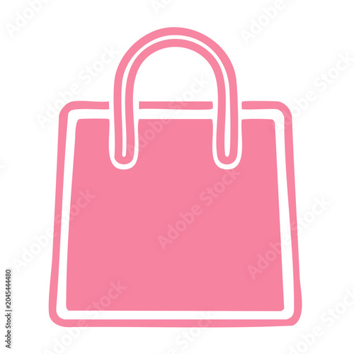 Pink shopping bag icon