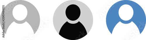 Foto User profile, icons, account avatars with varying completion levels for user status tracking and digital profile graphics