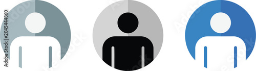 Bild auf Leinwand User profile, icons, three avatar symbols showing different completion states for account progress and interface design