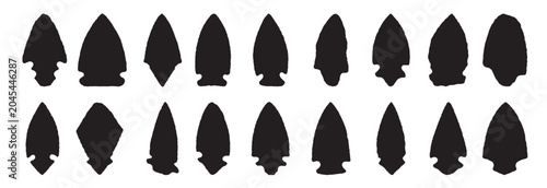 Photos stone arrowhead silhouette white background