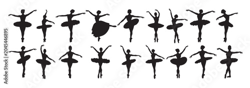 Bild auf Leinwand ballerina silhouette white background