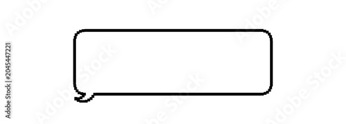 Retro text box. Game style for cartoon chat or digital speech balloon. Vector flat icon for note message.