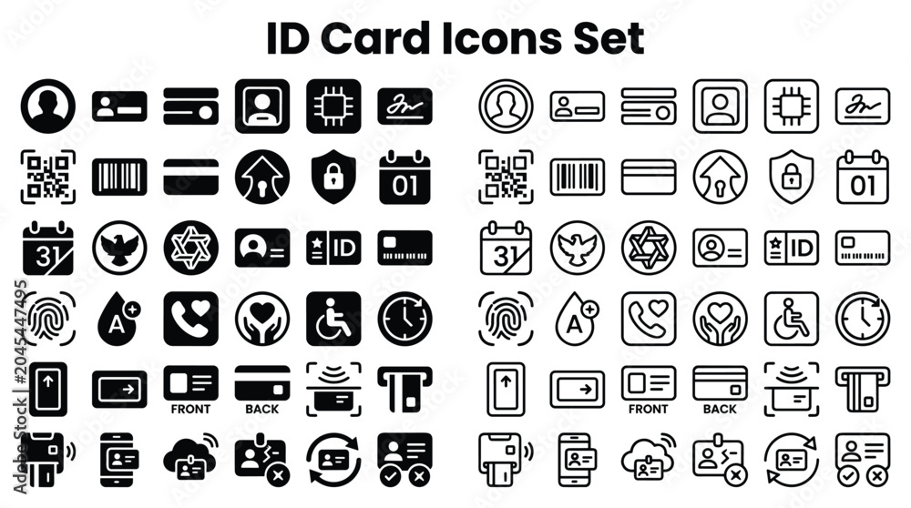 Fototapeta premium Identity Management Icons Set for Secure Access Control Systems