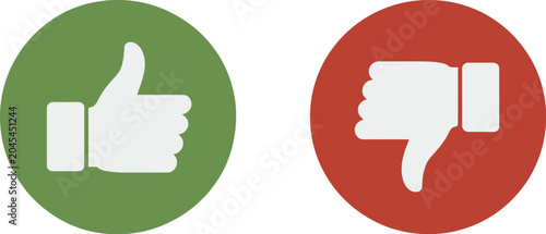 Photography Thumbs up, and thumbs down icons set, approval and disapproval symbols for feedback rating and user reaction concepts