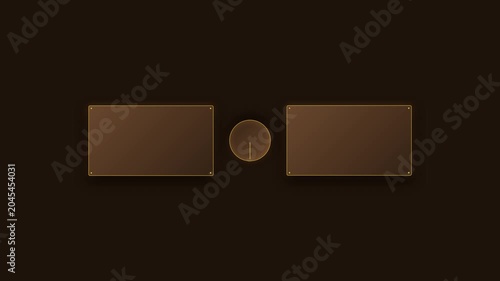 Rotating Knob Interface Panel Loop Sequence Showing Sequential Adjustment Dials On A Dark Brown Digital Control Board Graphic Motion Design Element For User Interface Mockups