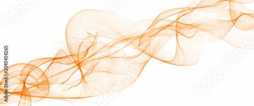 Bild auf Leinwand Delicate waves of fabric in orange tone smoke in a harmonious, dreamy swirl