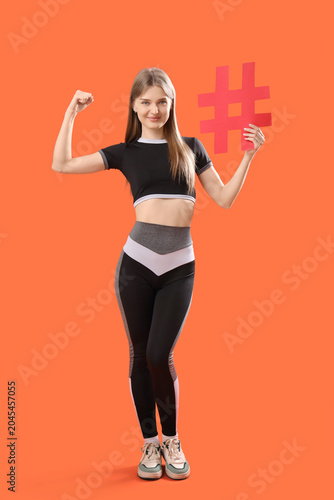 Strong female fitness train...
