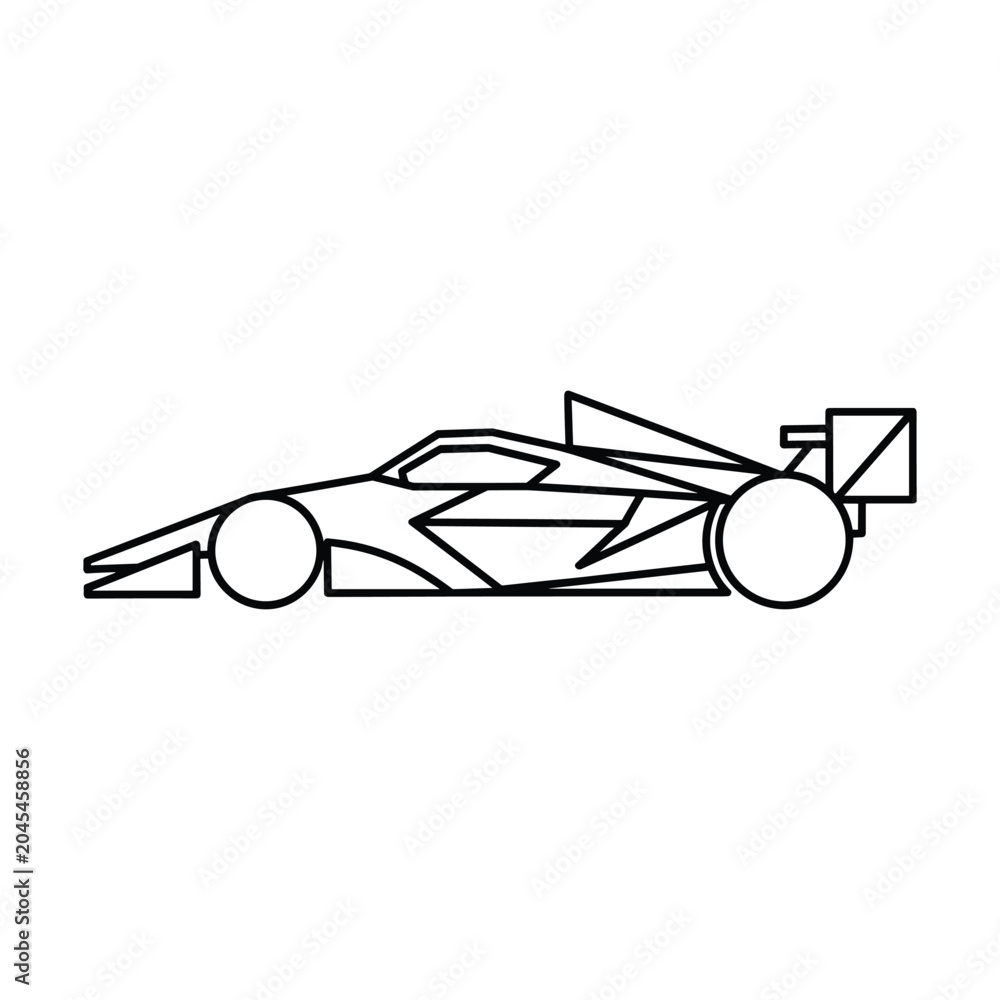 Naklejka premium Formula one racing car icon for high speed motorsport and competition