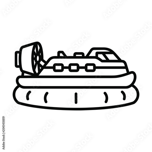 Tableau sur toile Hovercraft vehicle icon for water and land transport logistics symbols