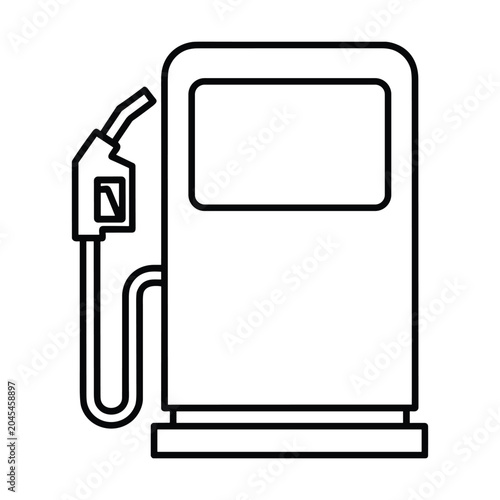 Simple line art icon of fuel pump station for gas and energy industry visualization isolated on white background for web and mobile UI