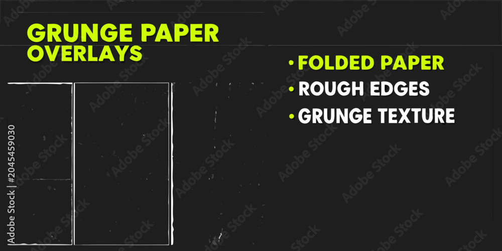 Wall Mural Grunge paper overlays vector illustration with distressed texture and folded edg