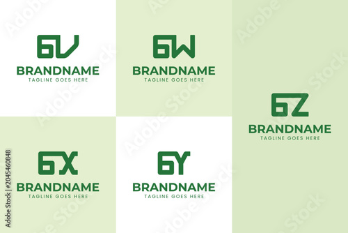 Letters GV GW GX GY GZ Monogram Logo Set, for any brand with VG WG XG YG ZG initials