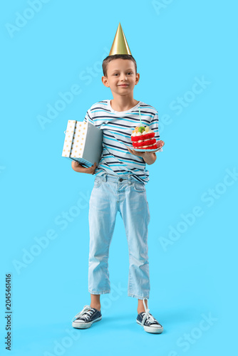 Cute little boy with Birthd...