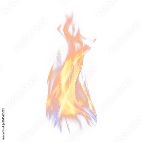 Glowing fire element on black backdrop, with orange, yellow, and blue flames. Transparent edge details