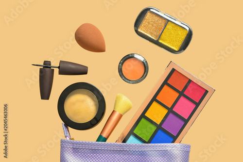 Cosmetic bag with different...