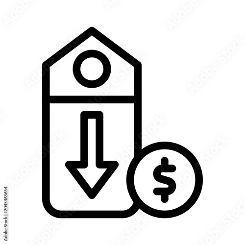 Quadro em tela deflation line icon