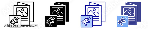 Promotional Materials Icon Set Multiple Style Collection