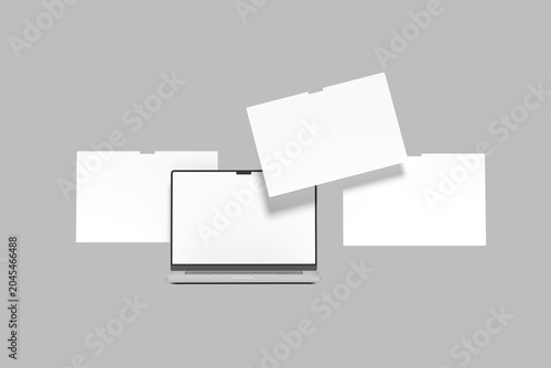 Laptop website presentation blank mockup