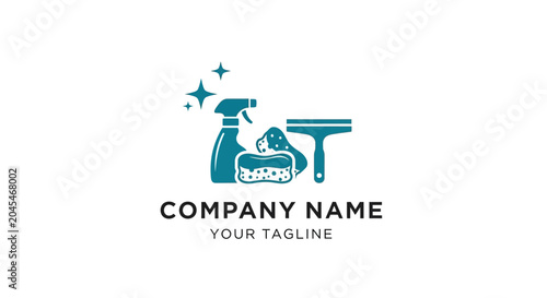Cleaning service logo template design.