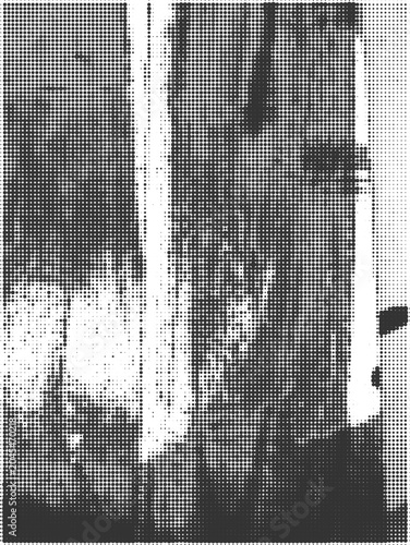 Vertical Halftone Dot Abstract Composition with Modern Monochrome Geometric Texture