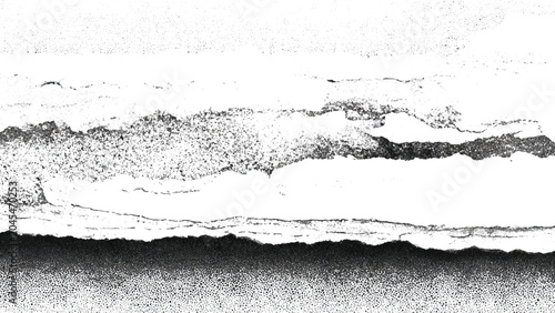 Abstract Black and White Halftone Layered Texture Landscape