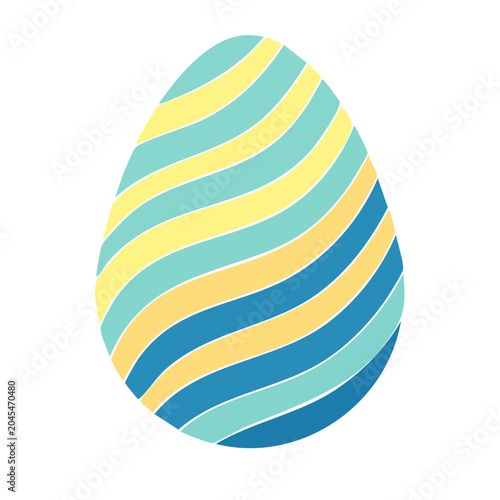 Easter egg with colorful striped pattern