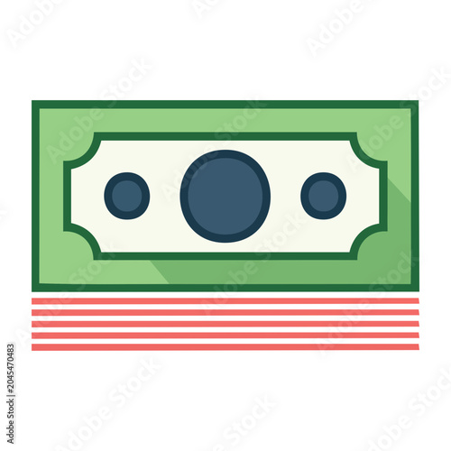 Flat design icon of a stack of money