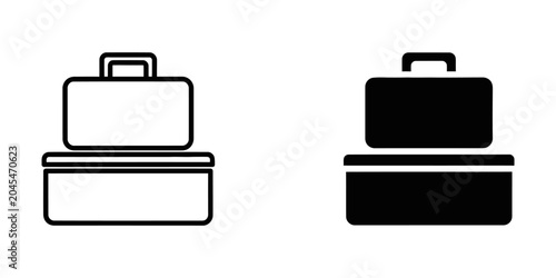 Fotografia Briefcase with handle vector icon illustration briefcase business professional d