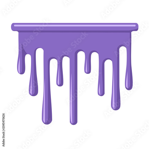 Purple liquid dripping from a surface