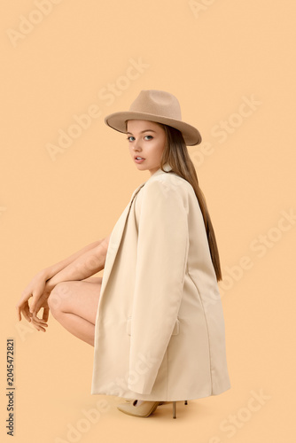 Fashionable young woman in ...