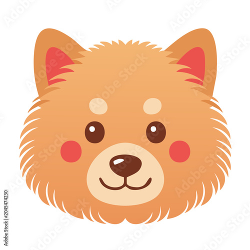 Cute cartoon dog face illustration