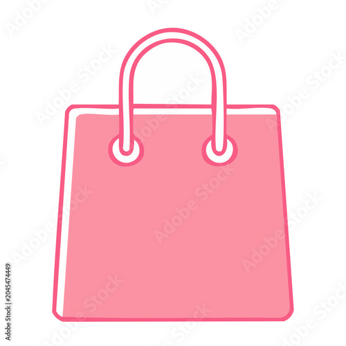 Pink shopping bag icon