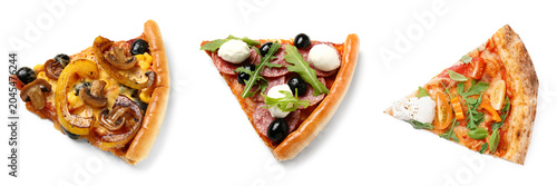 Set of different tasty pizz...