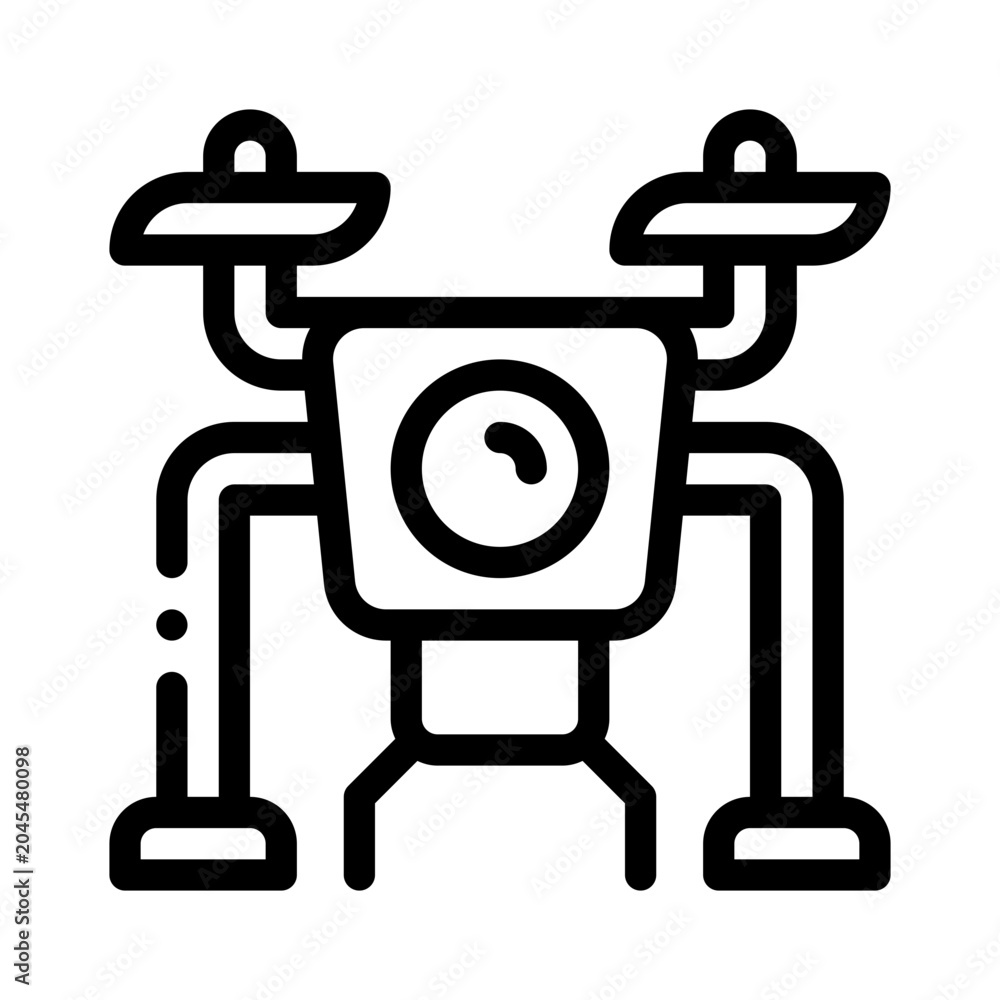 Naklejka premium drone line icon