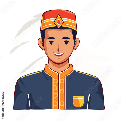 Man in traditional Indonesian attire