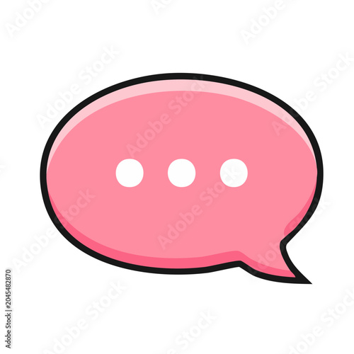 Pink speech bubble with three dots