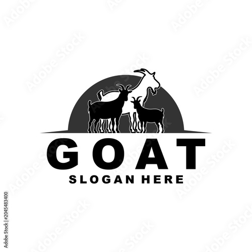 Slika na platnu Modern Goat Ranch Vector Logo